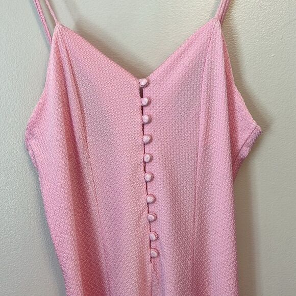 Victorias Secret Vintage Gold Label Pink Button Front Skater Nightie Small 90s - Picture 4 of 8